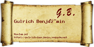Gulrich Benjámin névjegykártya